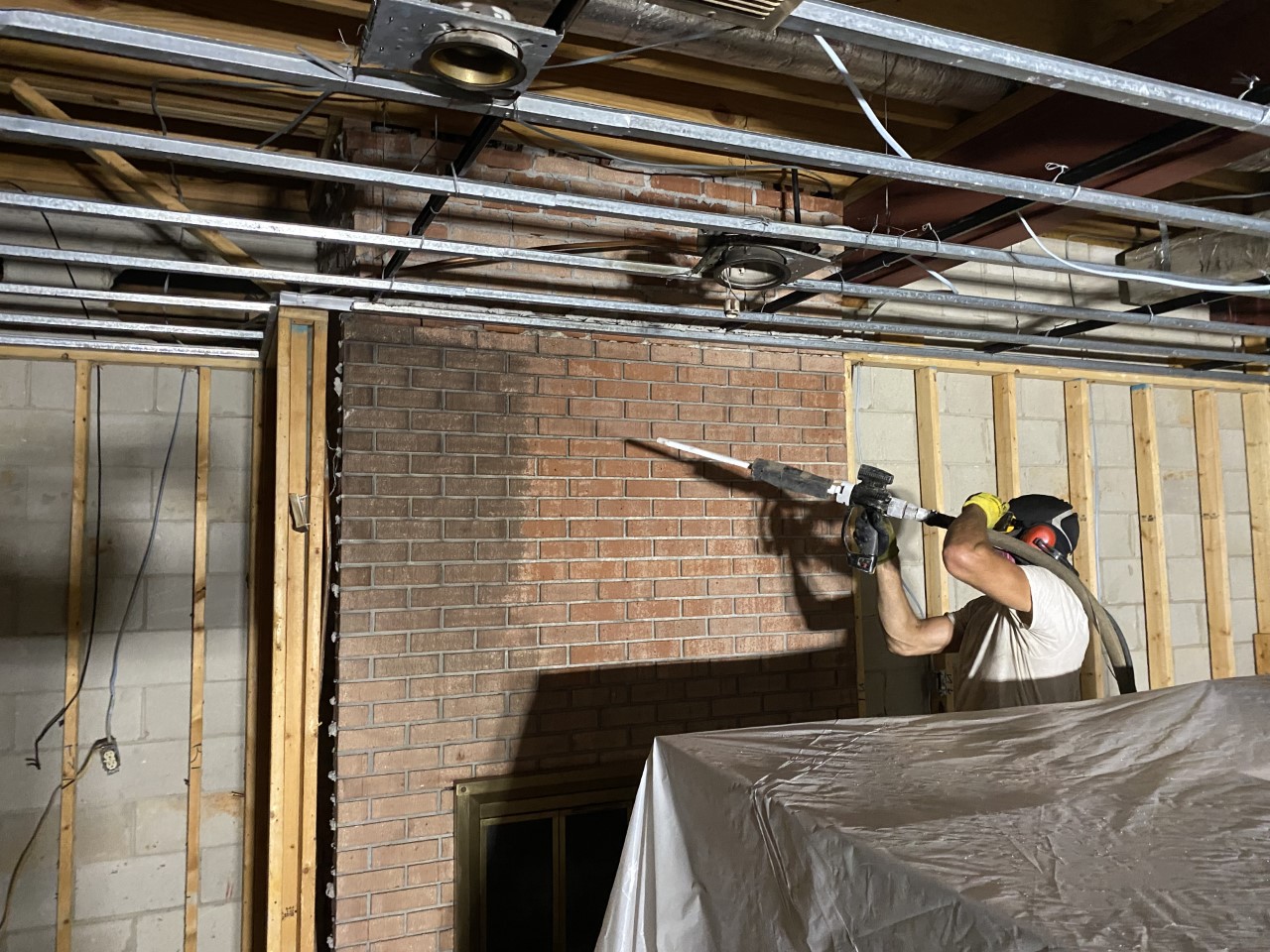 Smoke and soot removal from interior brick. Alabama